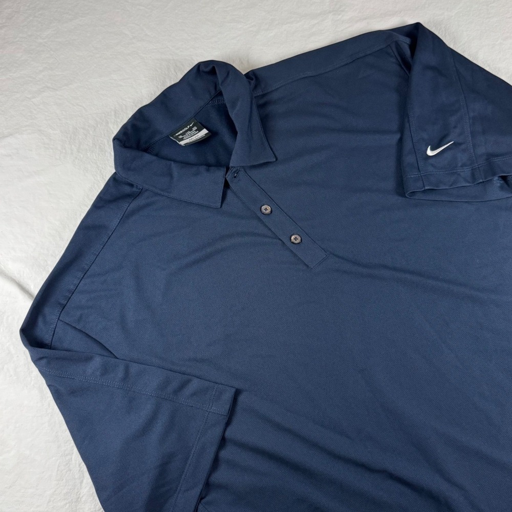 Nike Golf Men's Size XXL Navy Blue Dri-Fit Short Sleeve Performance Polo